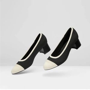 VIVAIA Julie Round-toe Chunky Heels, Sustainable, Recycled, Vegan, Woven‎ Shoes